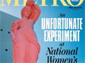 Magazine cover featuring marble statue of woman next to the words An Unfortunate Experiment