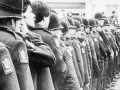 Line of policemen in uniform