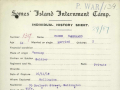 Eberhard Focke's Somes Island internment card