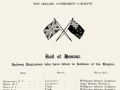 Roll of honour for Railways Department