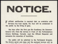 Armistice notice