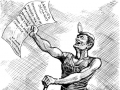 Blackball miners' strike cartoon