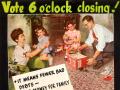 6 o'clock closing poster, 1948