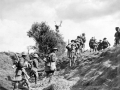 Canadian soldiers move toward the front