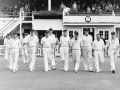New Zealand cricket team taking the field in 1956
