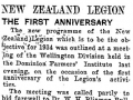 NZ Legion first anniversary