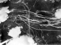 Aircraft contrails after dogfight