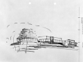 Basil Spence's first pencil impression of the Beehive