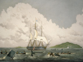South seas whaling painting, 1820s