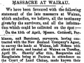 Newspaper report of the Wairau incident