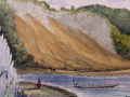Painting of landslip caused by 1855 earthquake near Wellington