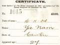 Poll tax certificate