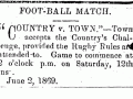 Newspaper report headed 'Foot-ball Match'
