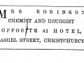 An advertisement for Mrs Robinson’s store.