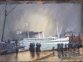 <em>Maheno</em> sailing from Wellington painting