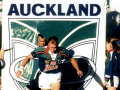 Auckland Warriors’ captain Dean Bell leads the team out for their debut game