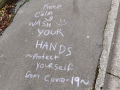 Message left on Wellington pavement during New Zealand's initial COVID-19 lockdown