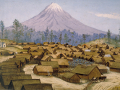 Parihaka settlement painted by George Clarendon Beale, c. 1881
