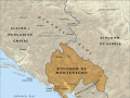 Map of the Kingdom of Montenegro in 1914