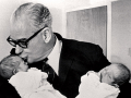 Keith Holyoake with his twin grandchildren