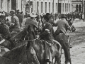 Unionists stand their ground as mounted special constables prepare to charge them