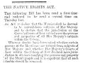 Newspaper report on the Native Rights Act