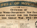 Public Works Department roll of honour board