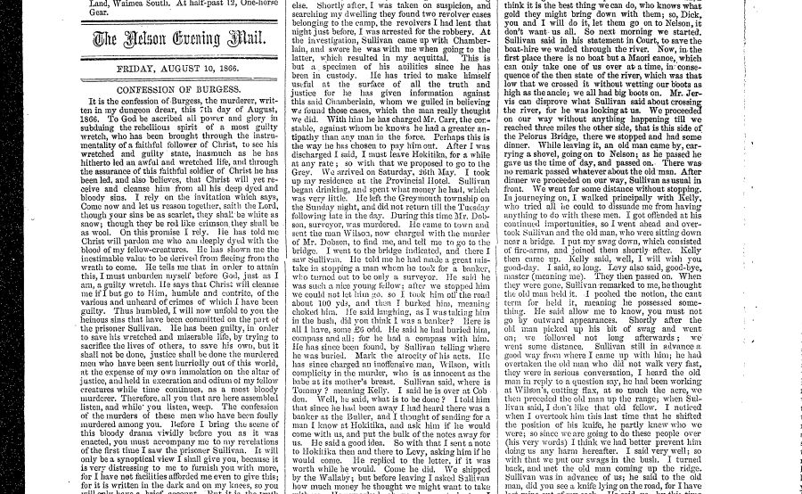 Newspaper report of confession