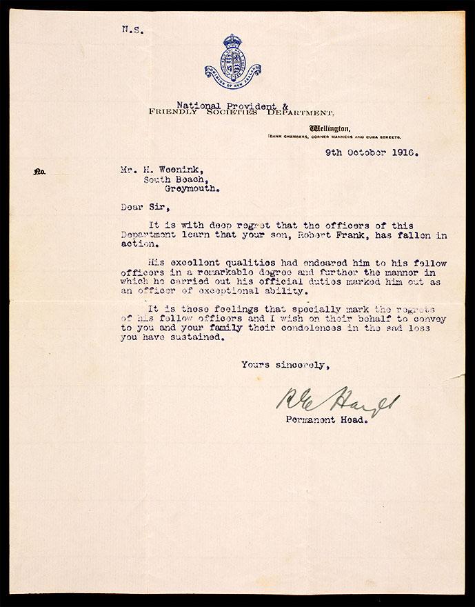 Condolence letter
