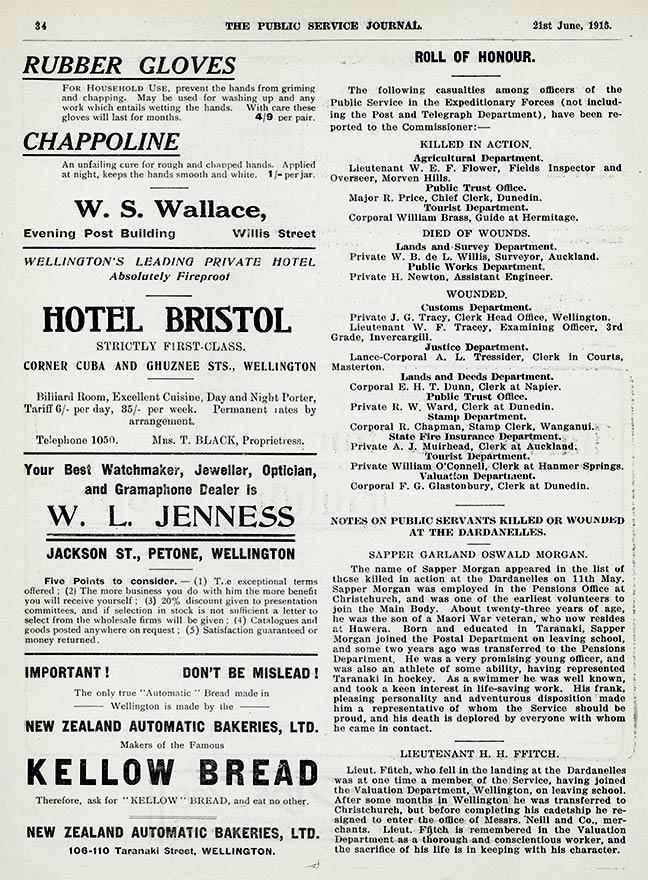 Rolls of honour in the <em>Public Service Journal</em>