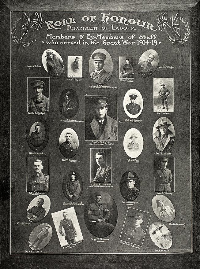 Labour Department roll of honour board