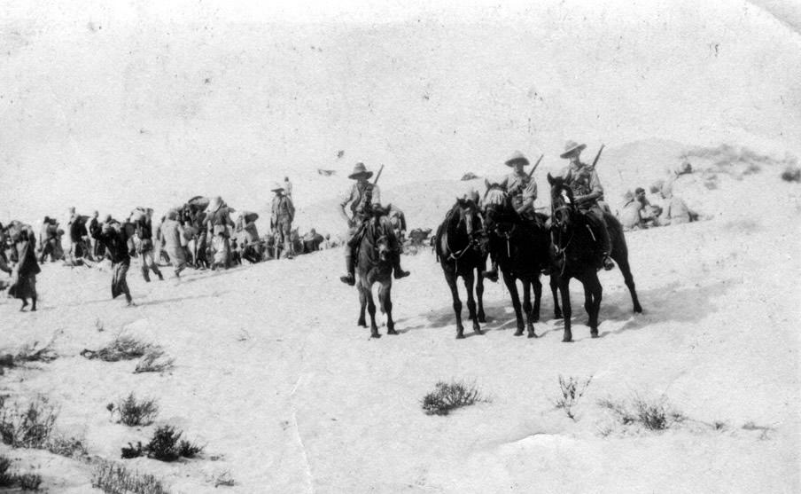 Mounted patrol at railhead