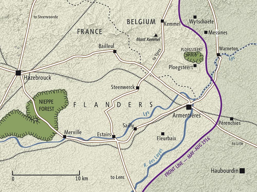 Map of Armentieres sector, 1916
