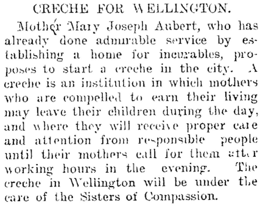 Wellington crèche report, 1903