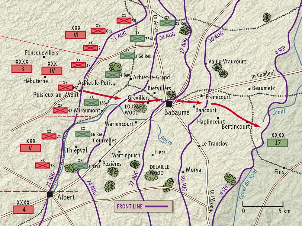 Map of Battle of Bapaume