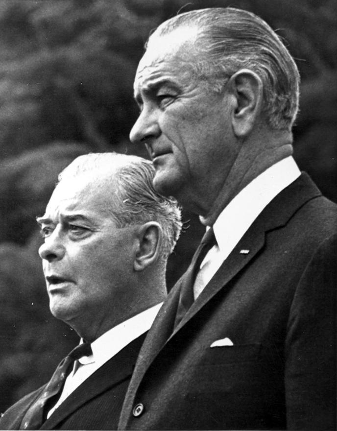 Keith Holyoake and Lyndon B. Johnson