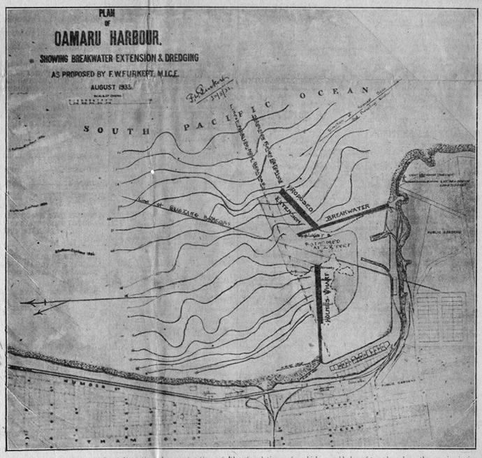 1933 plan for Oamaru Harbour