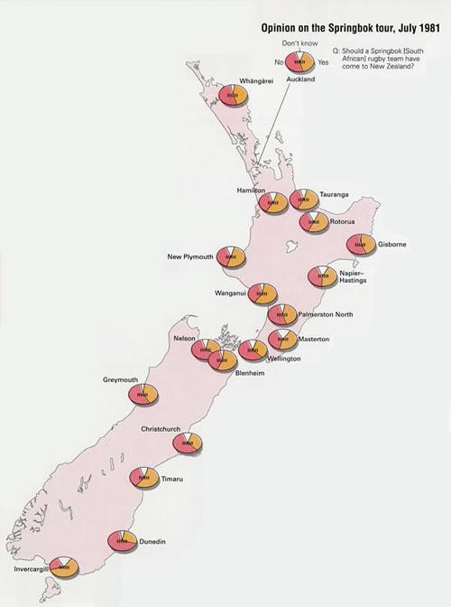 Opinion around New Zealand on the 1981 Springbok tour