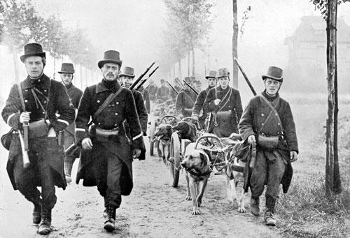 Belgian soldiers on the march