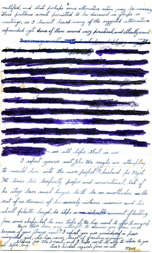 Censored letter from a conscientious objector