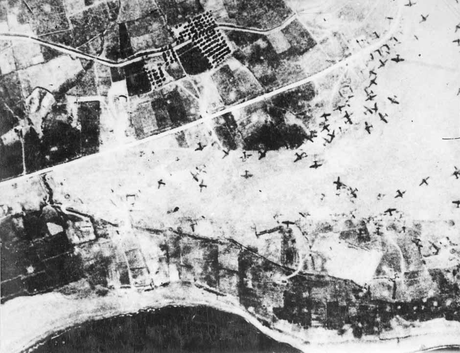 Damaged German aircraft at Maleme
