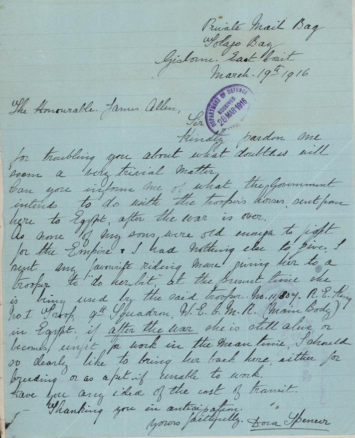 Scan of letter