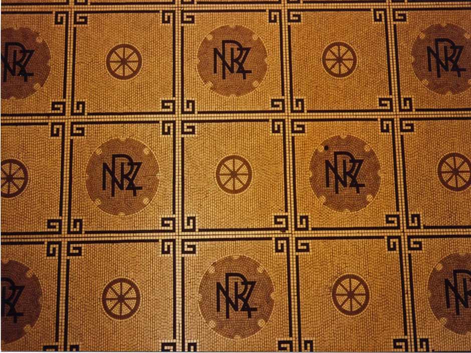 NZR floor tiles, Dunedin station