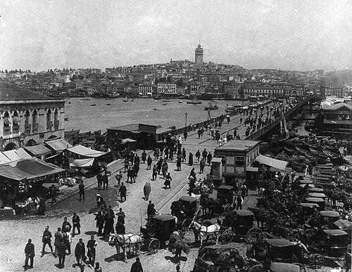 Galata Bridge in Constantinople