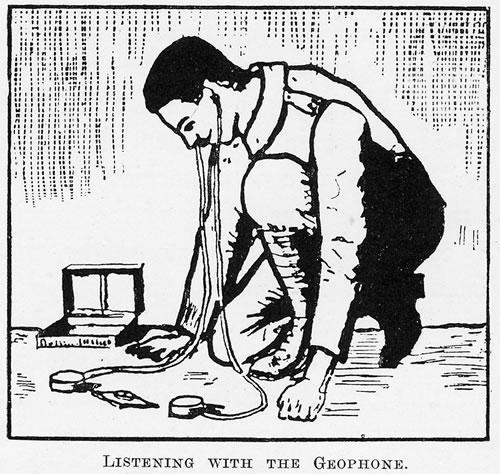 Listening underground with a geophone