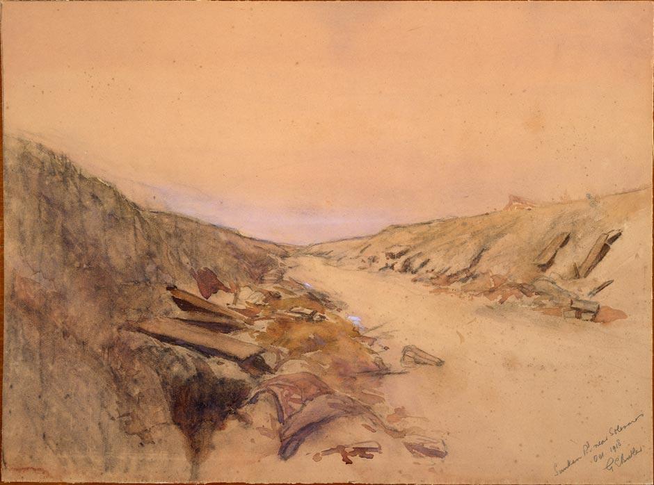 <em>Sunken road near Solesmes</em> by George Edmund Butler