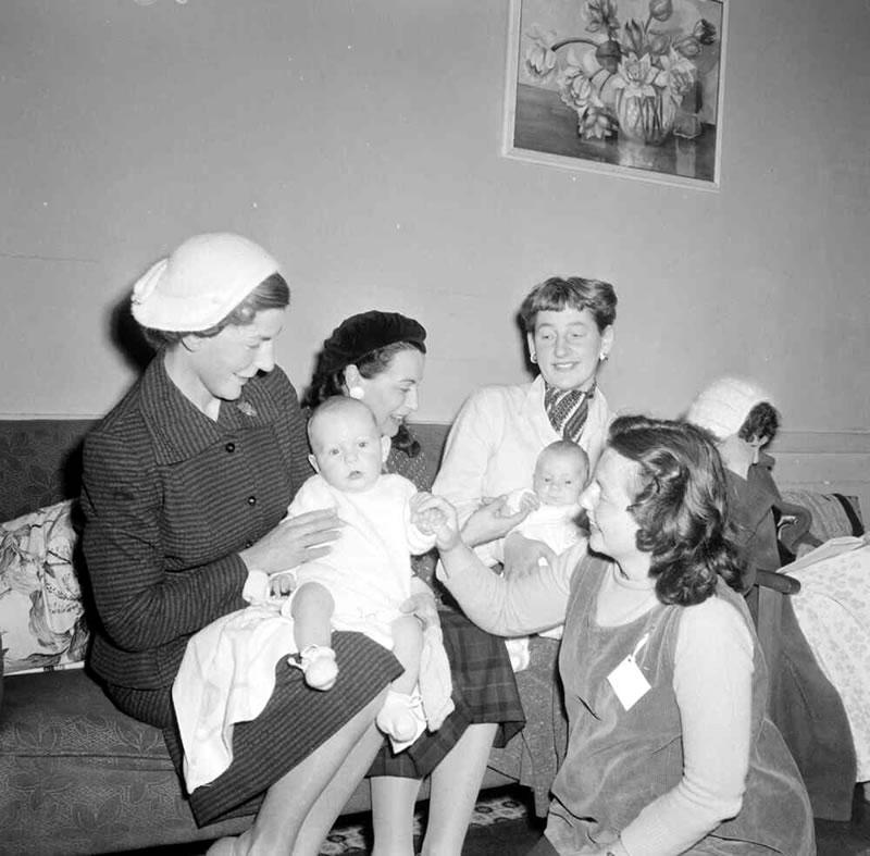 Women and children talking