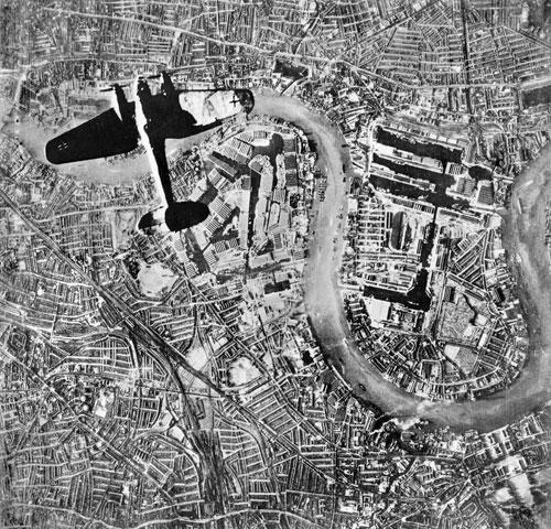 German bomber over London