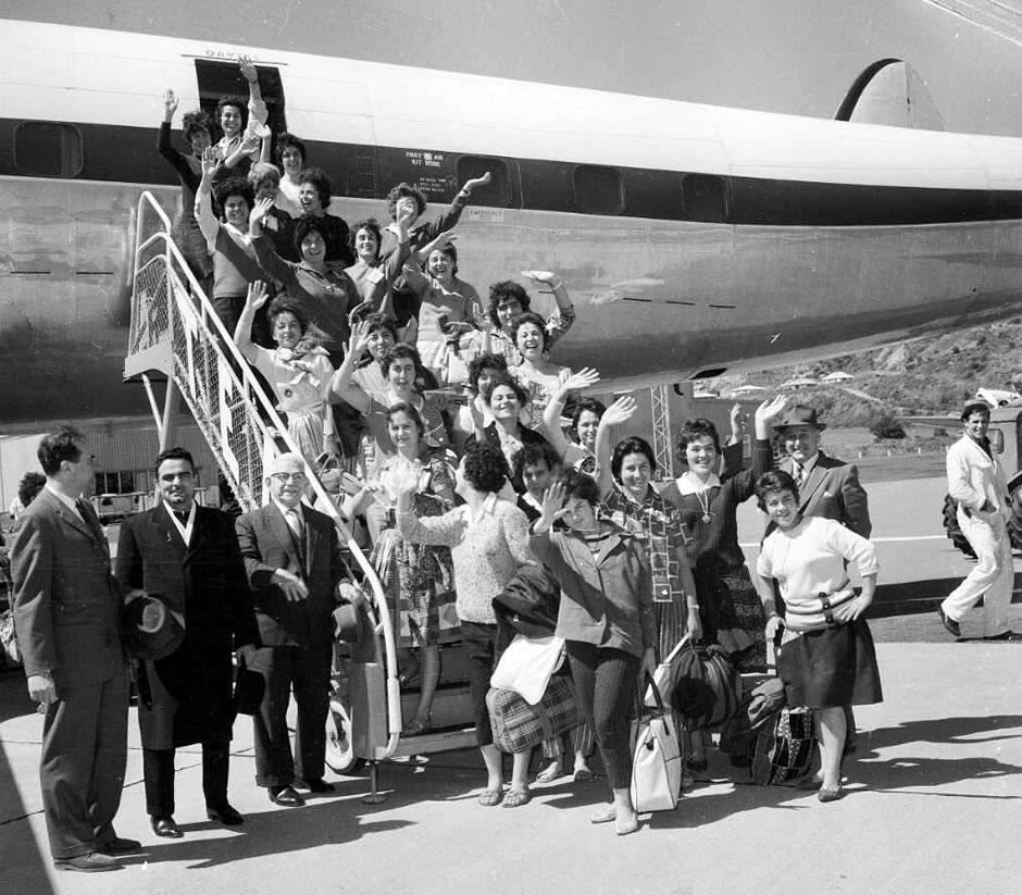 Greek women at airport