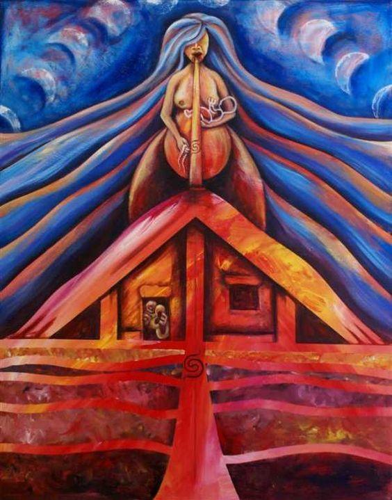 Nga Maia painting